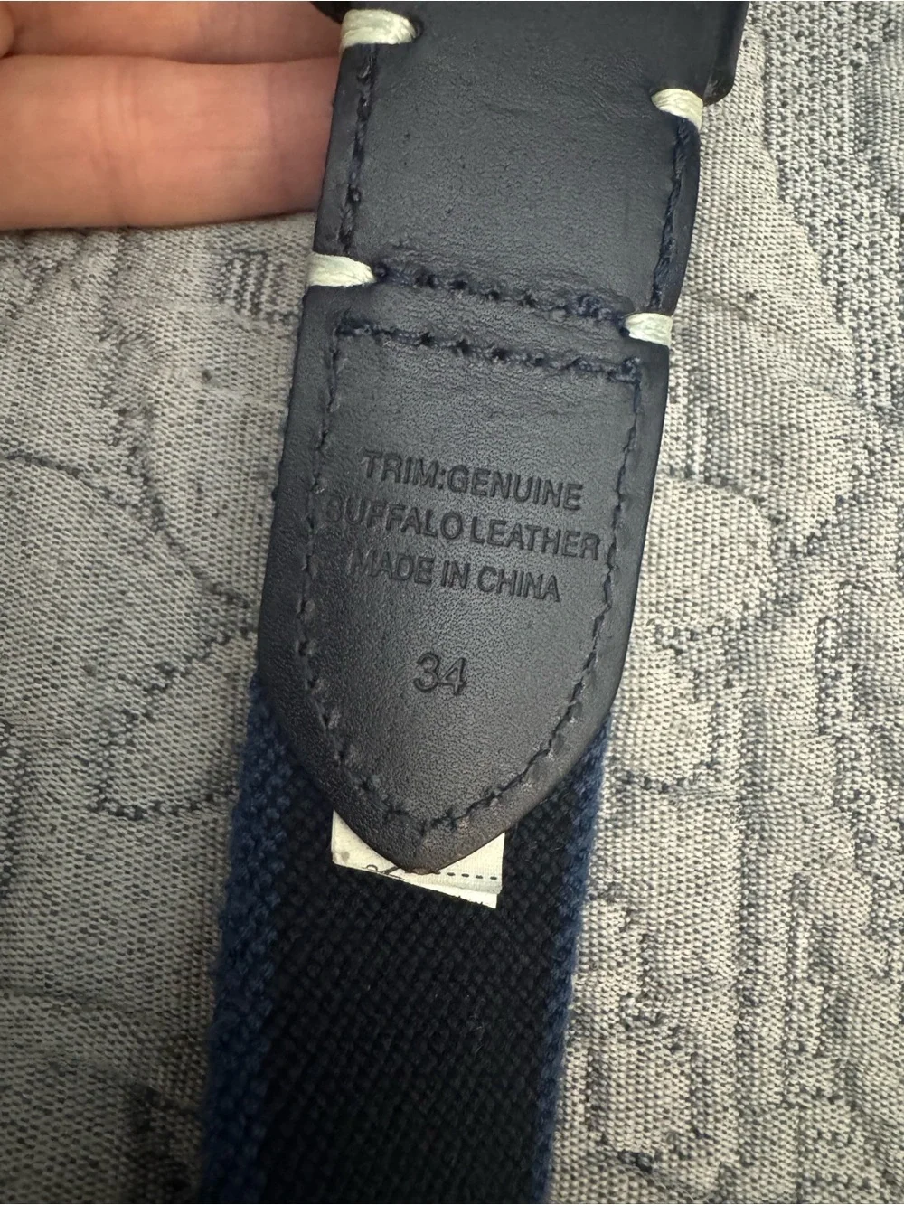 Banana Republic Leather Canvas Belt Navy 34